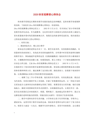 2024体育观摩课心得体会 