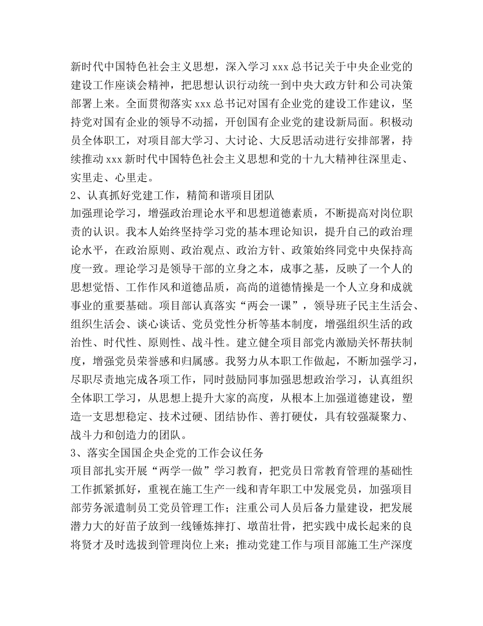 2024年项目党支部书记述职报告（终稿） _第2页