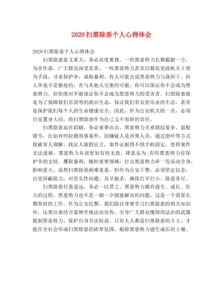 2024扫黑除恶个人心得体会 