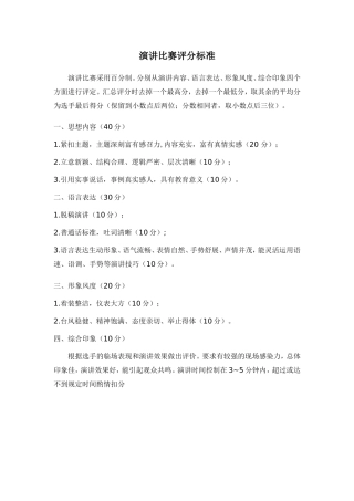 演讲比赛评分表