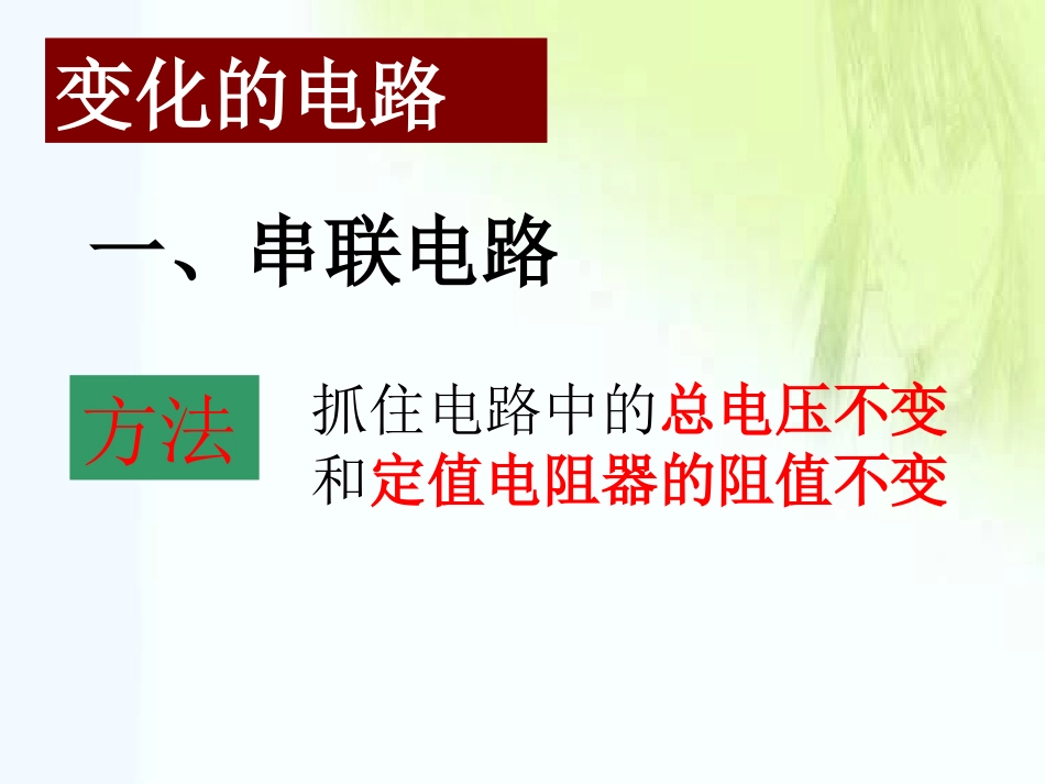 中考专题复习《欧姆定律-变化的电路》课件_第2页