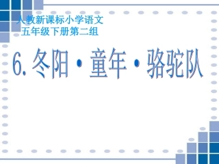 《冬阳·童年·骆驼队》PPT课件