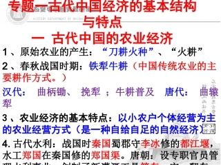 人民版高中历史必修二复习提纲PPT