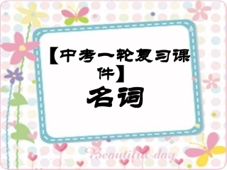 【中考一轮复习课件】名词-1