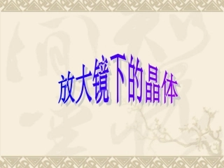 教科版小学科学六年级下册第一单元《放大镜下的晶体》课件