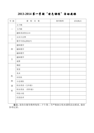 校本课活动记录1