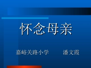 怀念母亲潘文霞