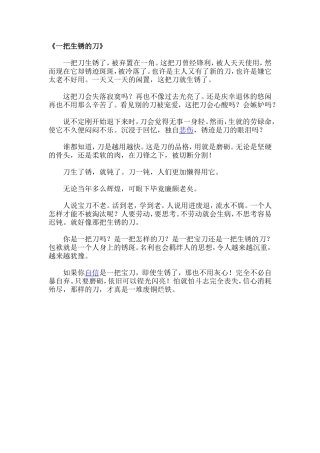 一把生锈的刀