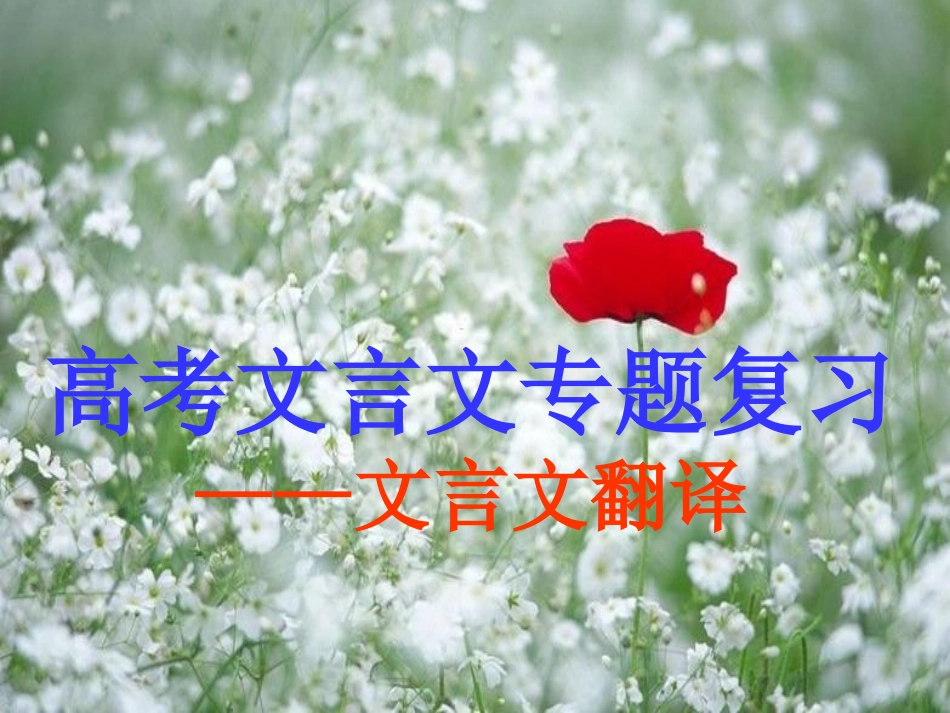 高考文言文专题复习——文言文翻译课件_第1页
