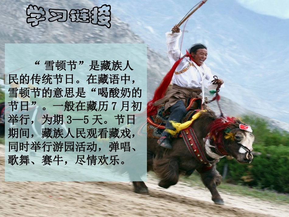 《雪顿节上看赛牛》课件(语文S版三年级下册课件)_第3页