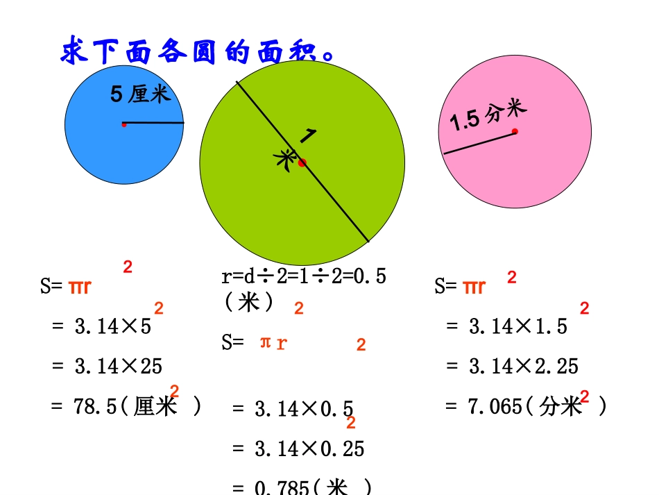 小学人教版六年级下册数学《圆环的面积计算》_第3页