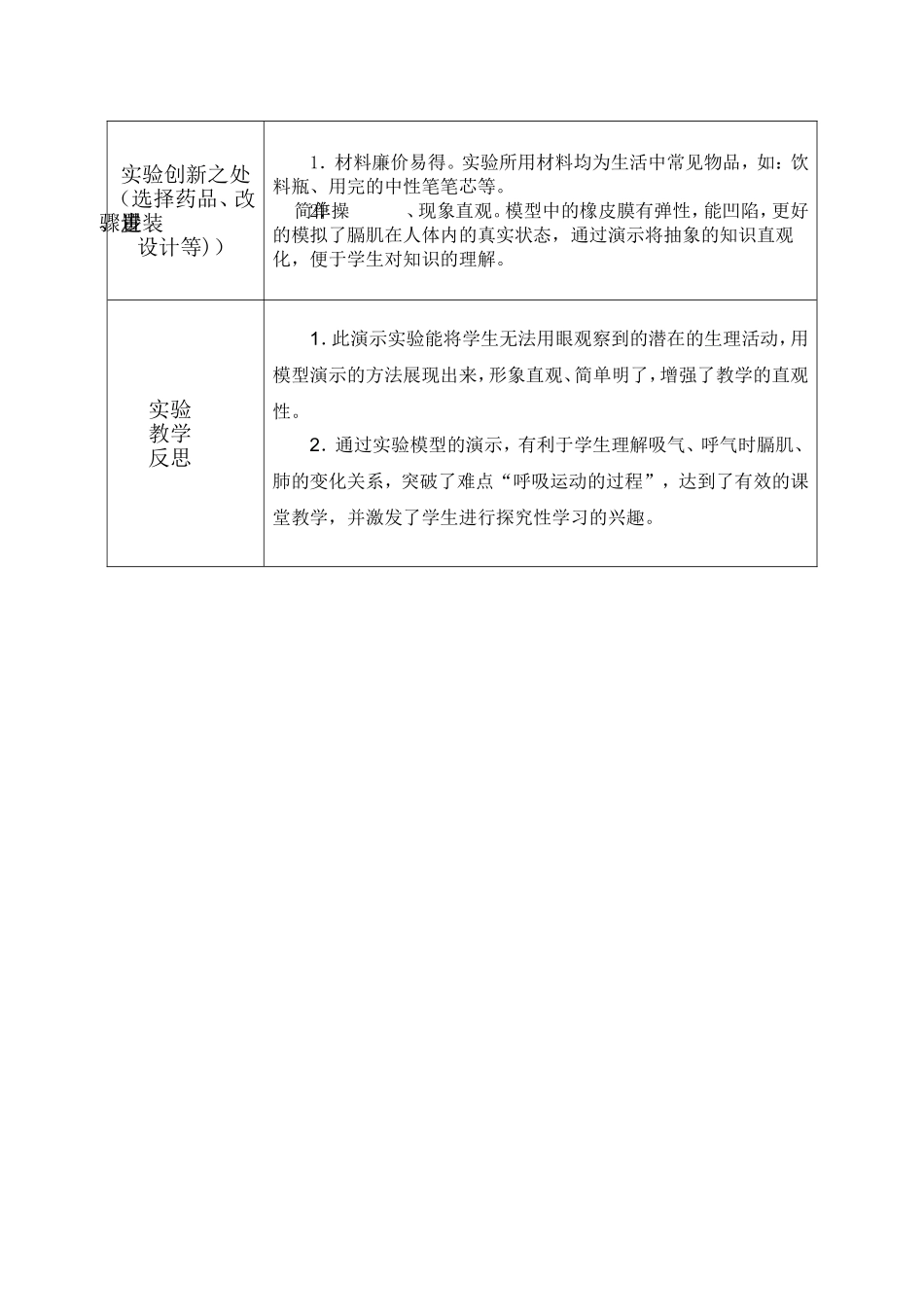 生物实验创新《模拟膈肌的运动》东津新区东津二中王艳敏_第2页