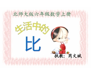 北师大版数学六年级上册《生活中的比》PPT课件之一1