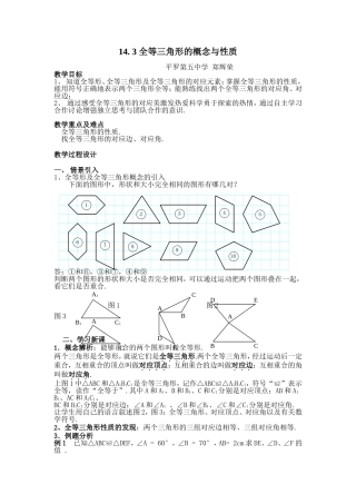 全等三角形概念与性质课时教案