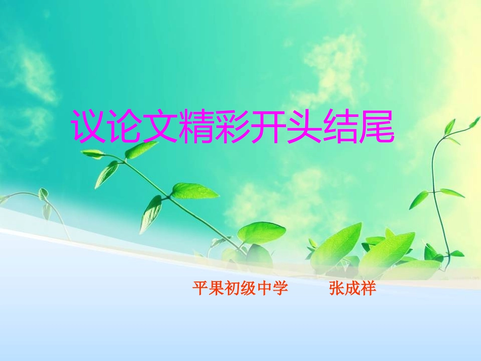 议论文精彩开头结尾_第1页