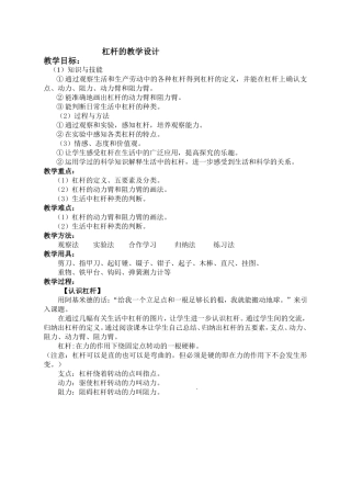 杠杆的教学设计