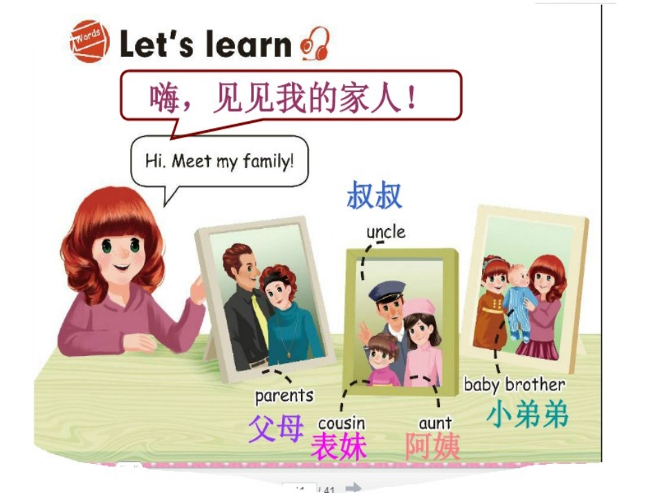 2014pep四年级上册Unit6Meetmyfamily全课教学课件_第3页