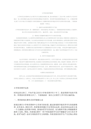 小学体育教学随笔梁栋