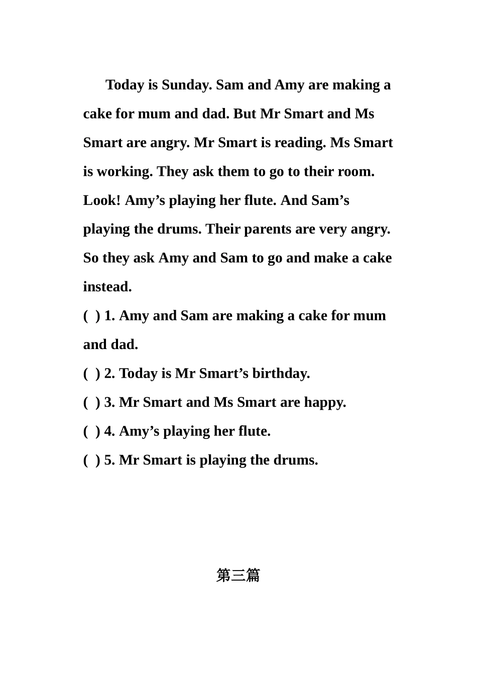 三年级英语阅读理解训练试卷2_第2页