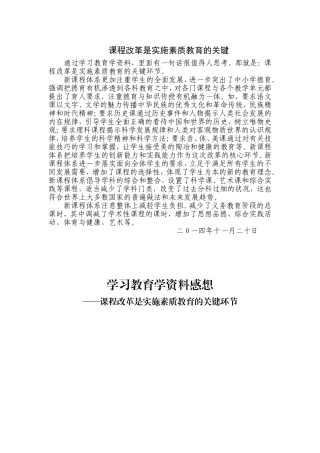 课程改革是实施素质教育的关键[1]