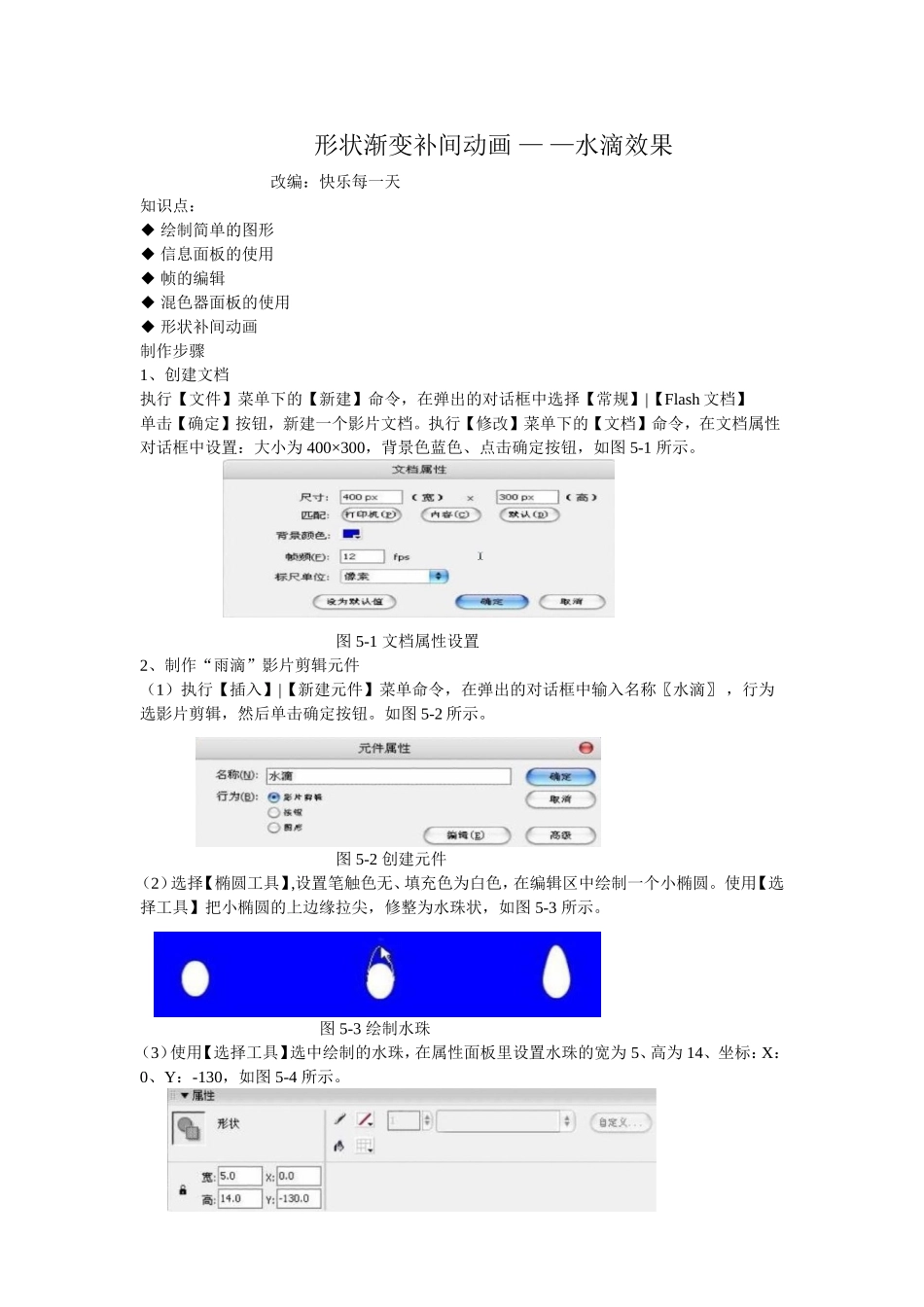 形状渐变补间动画——水滴效果_第1页