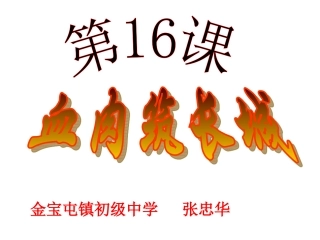 血肉筑长城课件