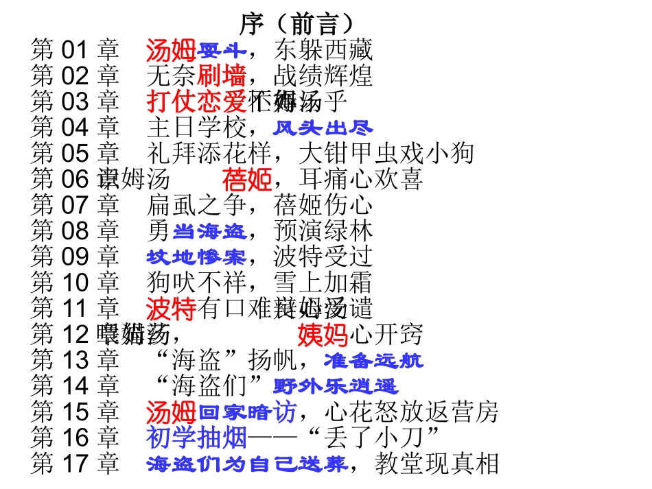 名著阅读《汤姆索亚历险记》(复习版)_第2页