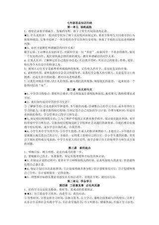 七年级思品知识归纳