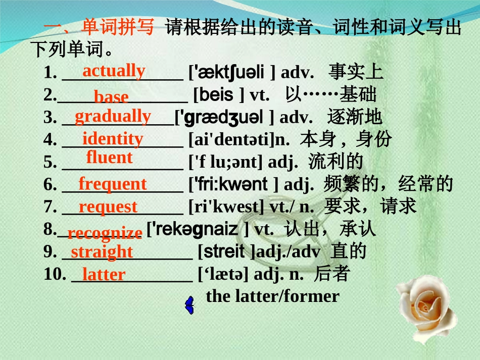2011届高考英语第一轮课本复习课件必修一_Unit_2_English_around_the_world_(人教新课标)_第3页