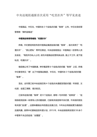 中央巡视组通报首次采用