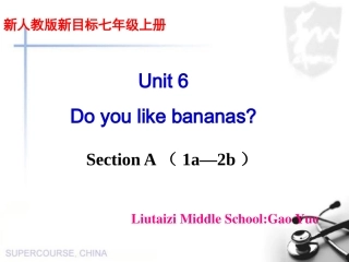 新目标Go+for+it版七年级上Unit+6+Do+you+like+bananas_Section+A+Period+1+1a—2c（共25张PPT）