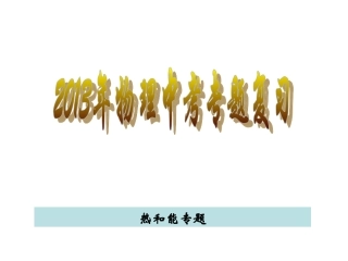 2013年中考物理专题复习(热和能)
