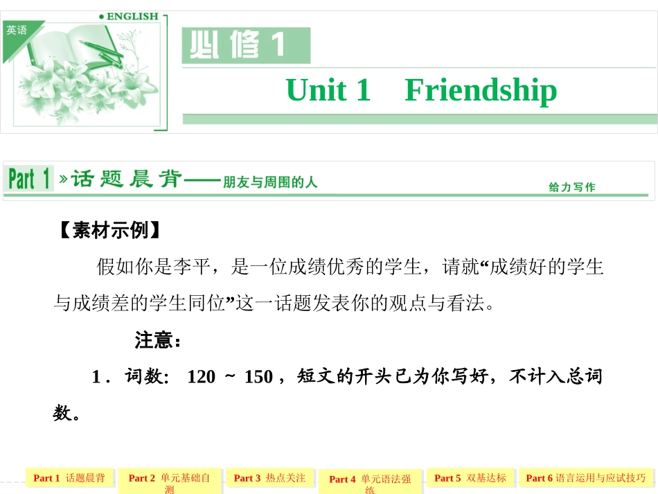 必修1Unit1Friendship (2)_第1页