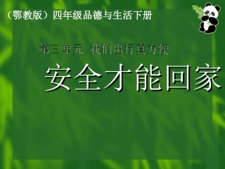 安全才能回家（鄂教版）四年级品德与生活下册PPT课件