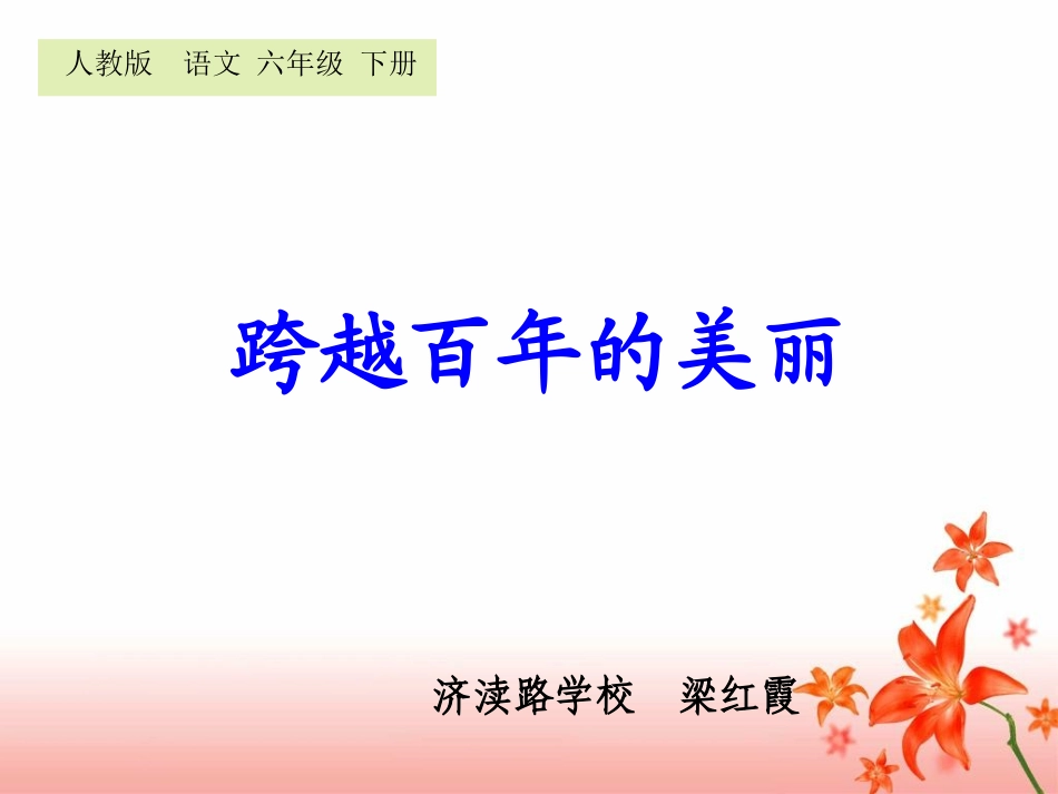 梁红霞《跨越百年的美丽》教学课件_第3页
