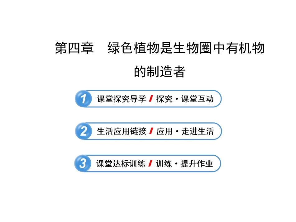 2013年秋_七年级生物上册第三单元第四章_绿色植物是生物圈中有机物的制造者_第1页
