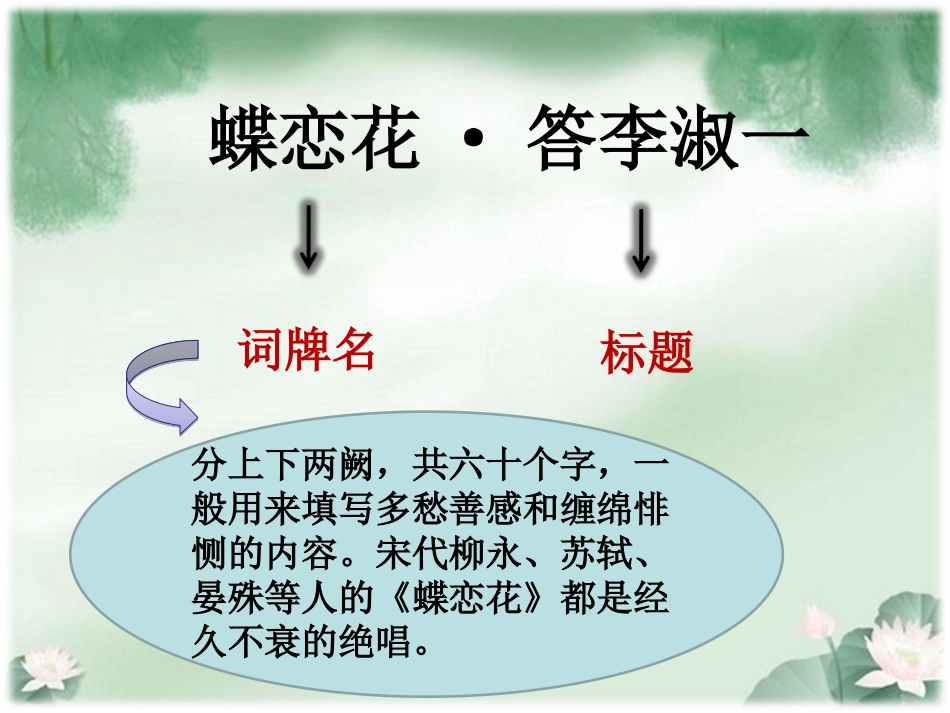 北师大版《蝶恋花_答李淑一》课件_第2页