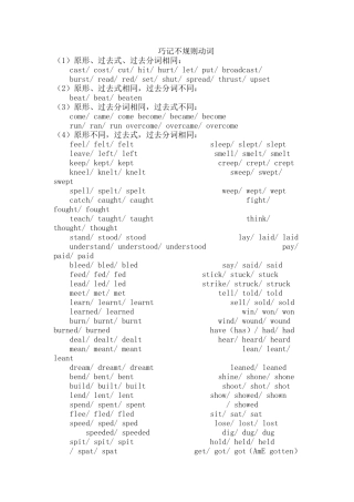 巧记不规则动词 (2)