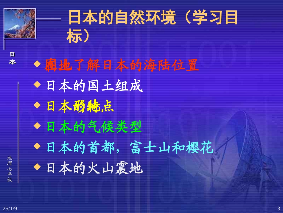 七年级地理日本6_第3页