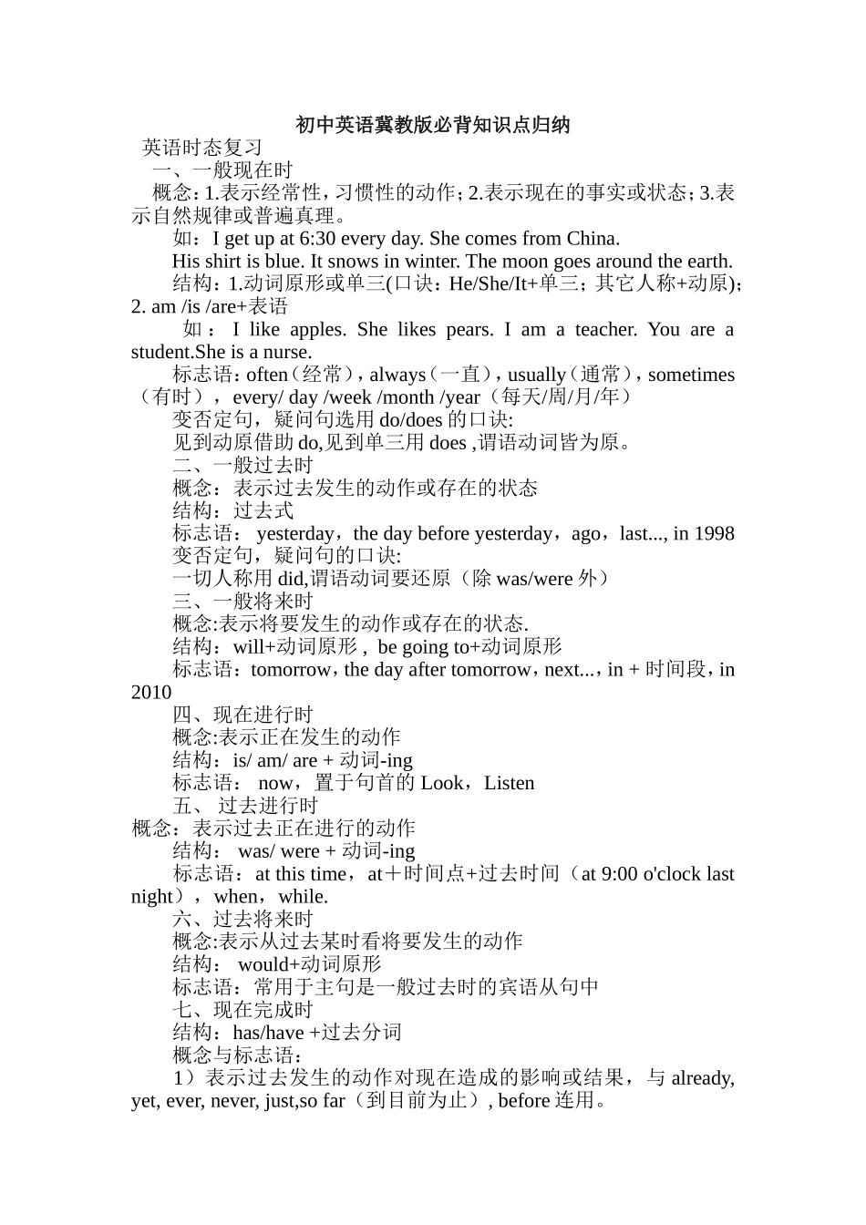 英语时态复习一_第1页