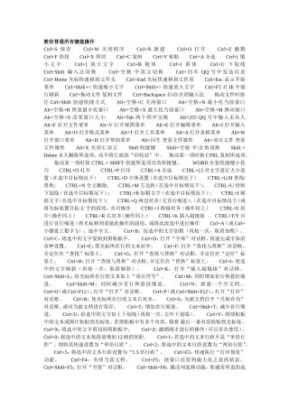 教你背通所有键盘操作