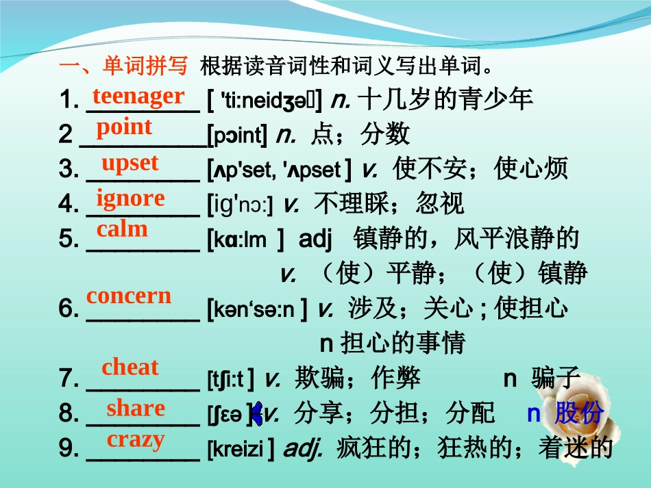2011届高考英语第一轮课本复习课件必修一_Unit_1_Friendship(人教新课标)_第3页