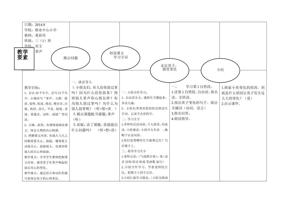 掌声EEPO教案_第1页