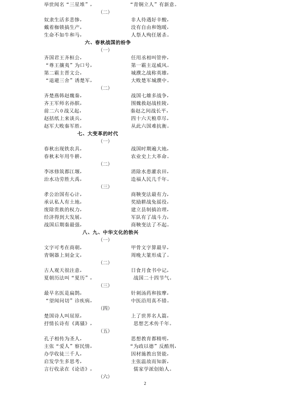 历史歌谣(学习初中历史的好方法)_第2页