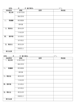 争当怡美少年，争当怡美班级日志内页