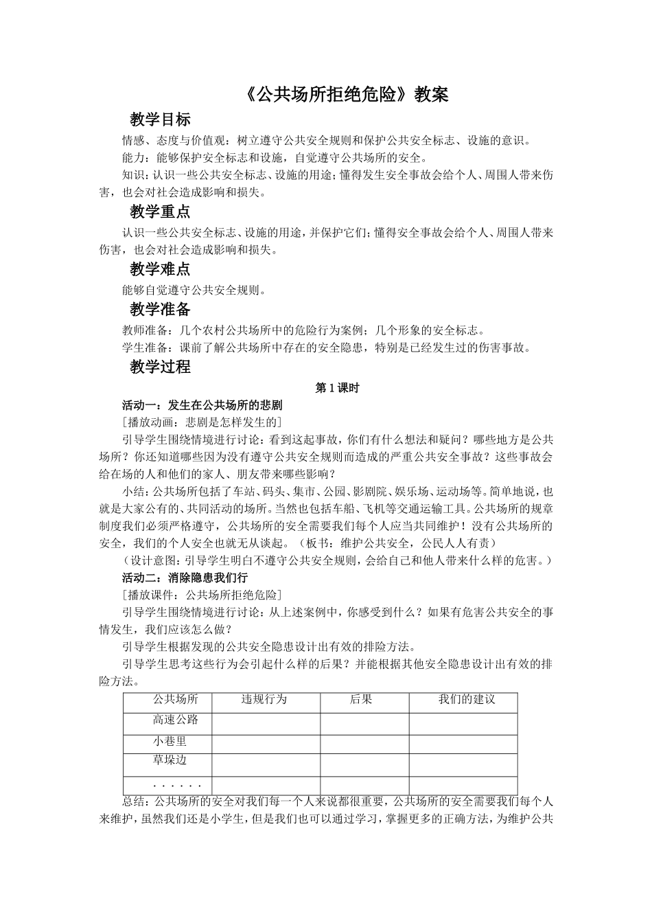 《公共场所拒绝危险》教案5_第1页