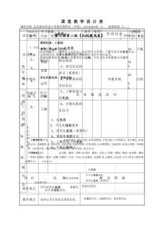 曹志刚《礼仪展风采》课堂教学设计