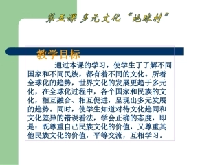 八年级政治多元文化“地球村”