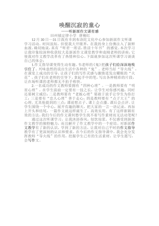 新派作文听课有感