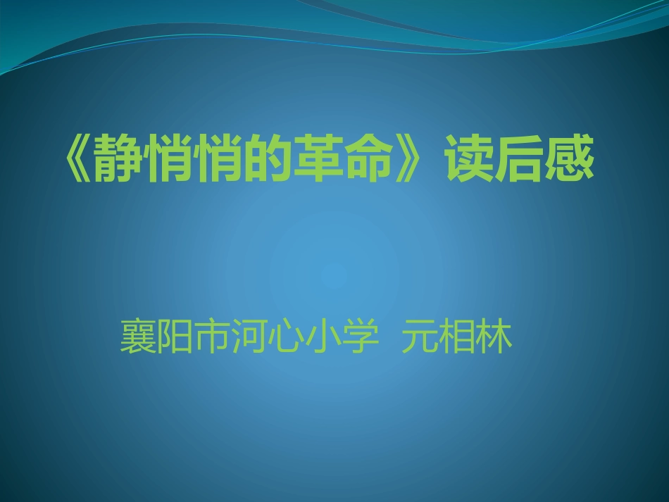 静悄悄的革命》读后感_第1页